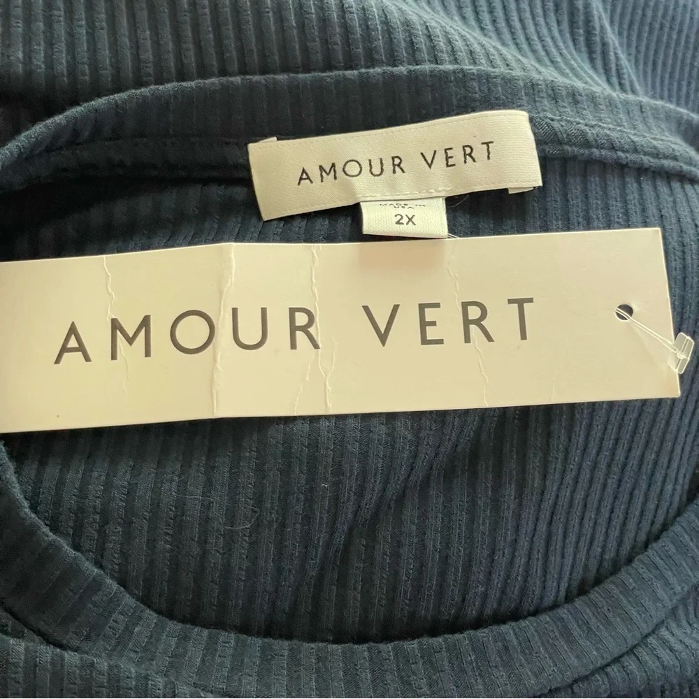Amour Vert | Ocean Blue Colombe Paris Rib Dress New - Picture 7 of 10